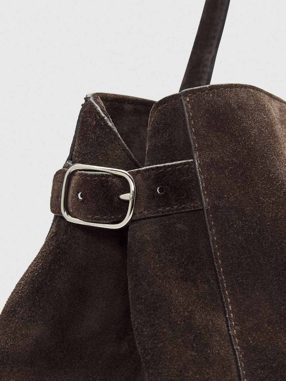 Reformation Oversized Patrizia Bag in Chocolate Brown Boss Suede Purse $598 - Picture 5 of 12